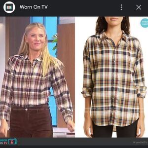 The Great The Society Plaid Button Up Cotton Shirt Country Plaid Size XS